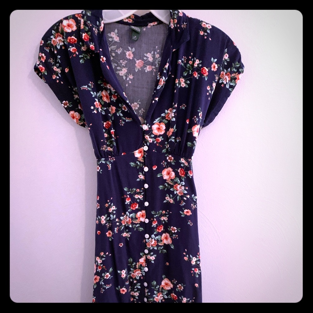Wild Fable Navy Blue Floral Dress